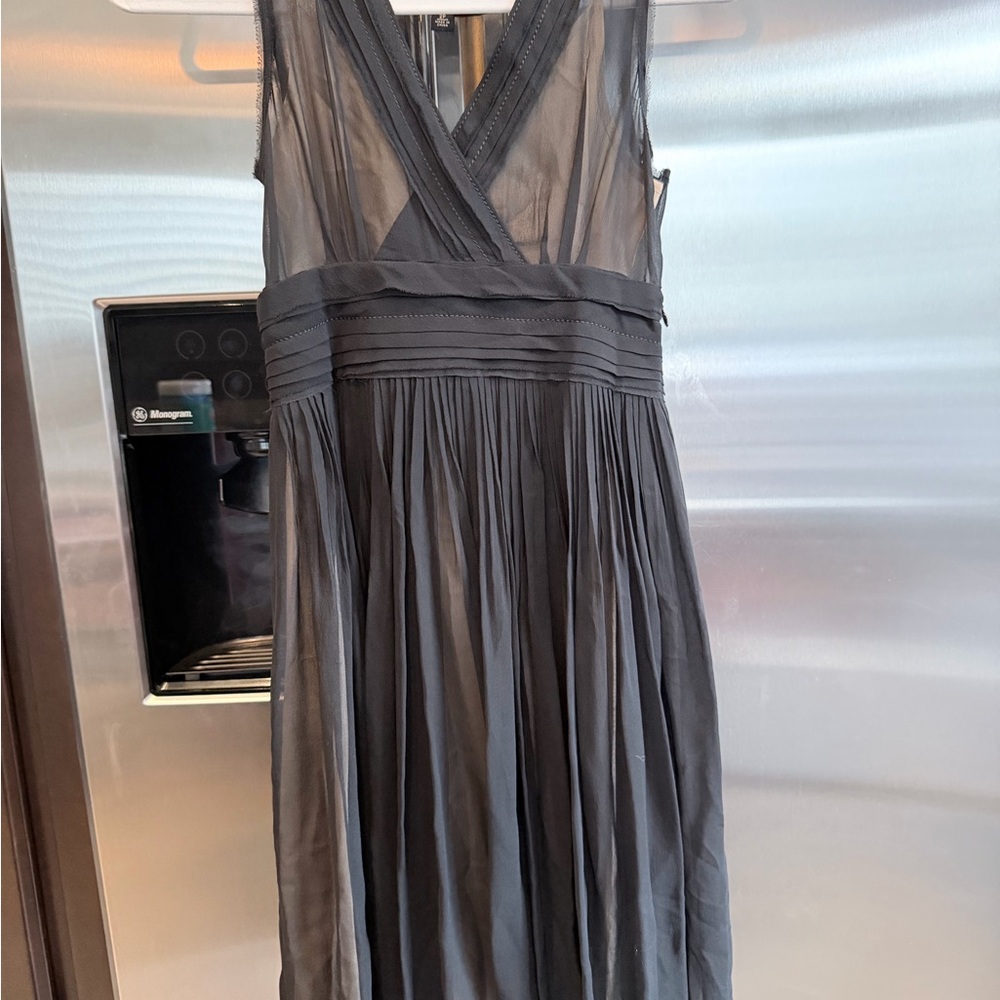 Banana Republic Black One-Shoulder Pleated Evening Dress